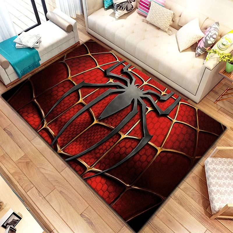 Spider Man HD Printed Carpet for Living Room Decoration Bedroom Picnic Camping Kitchen Entrance Door Mat Crawling Rug