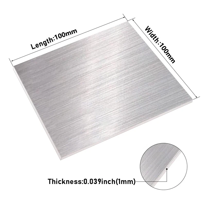 1/2pcs 스테인레스 스틸 플레이트 두께 0.2-3mm 스테인레스 스틸 스퀘어 플레이트 100x100mm/150x150mm/200x200mm 스테인레스 스틸 시트