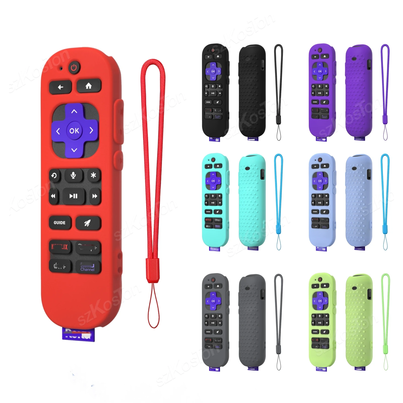 Silicone Remote Case Silicone Remote Cover Silicone Remote Sleeve Remote Controller Cover Silicone Case Protector for Roku Voice Remote Pro 2nd Edition RCB1R /RCOS1