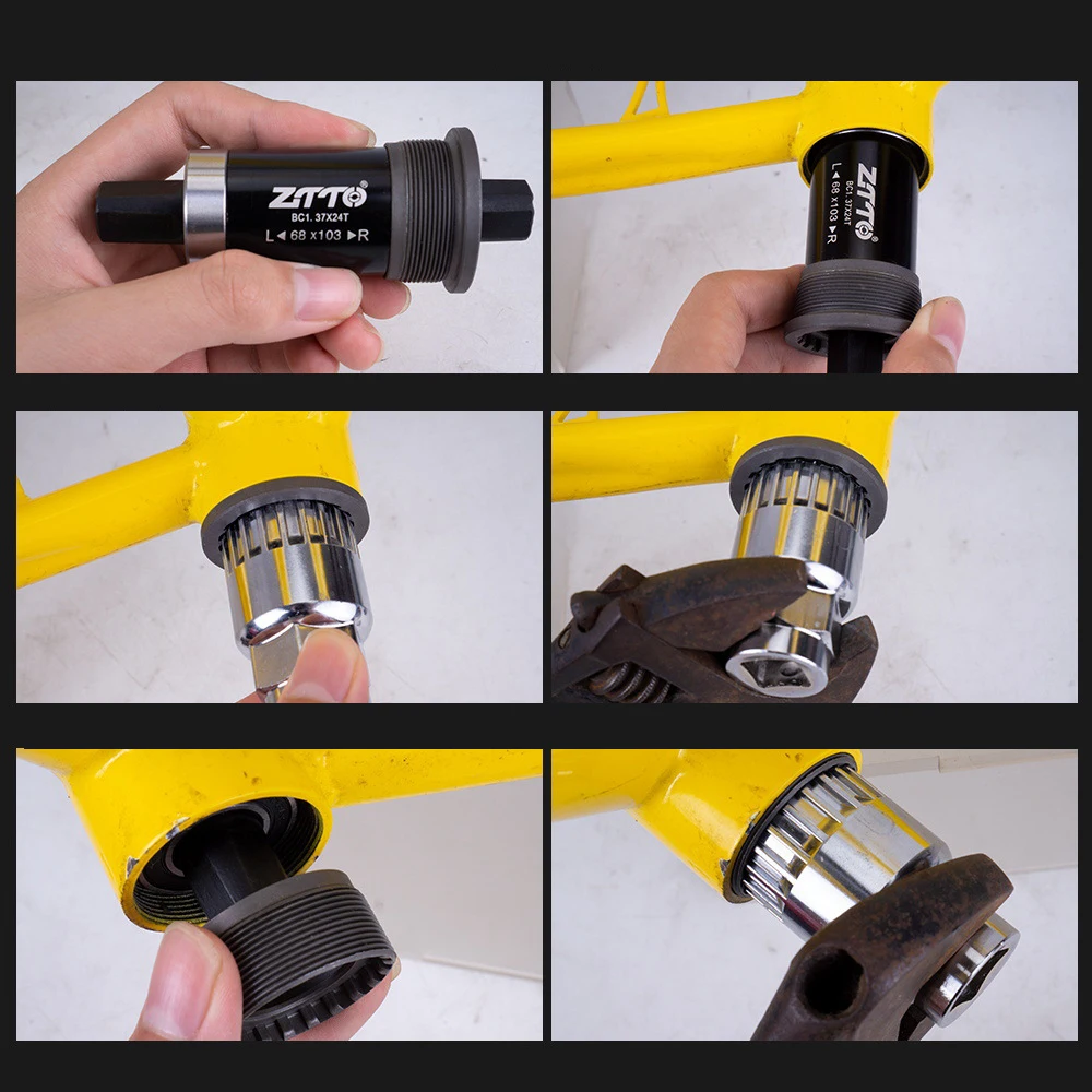 Bicycle Bottom Bracket ZTTO Bicycle BSA Bottom Bracket 111 113.5mm 122.5mm Quare Hole Crank Axis For Square Tapered Spindle Crankset Bicycle Parts BB