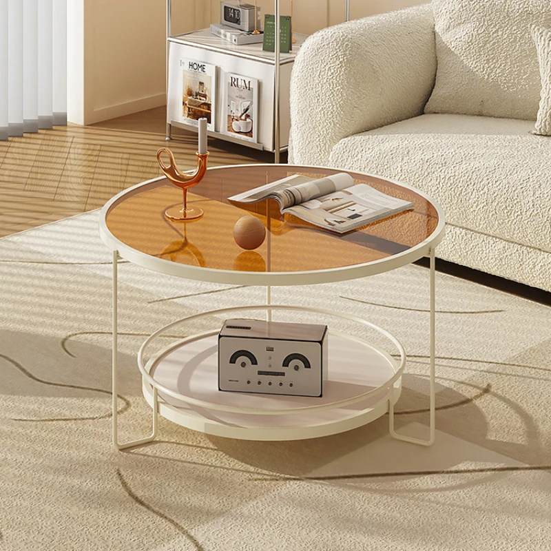 Amber glass 2024 coffee table