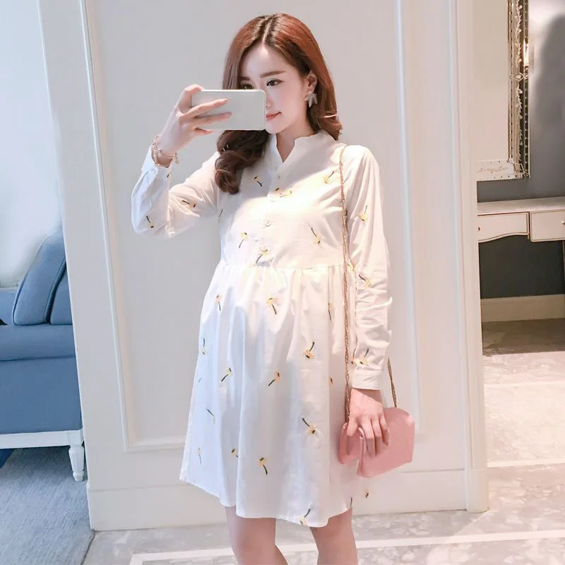 Maternity Dress For Pregnant Women Dresses Embroidered Clothes for pregnant Women's Dress Pregnancy Clothes Maternity Clothing