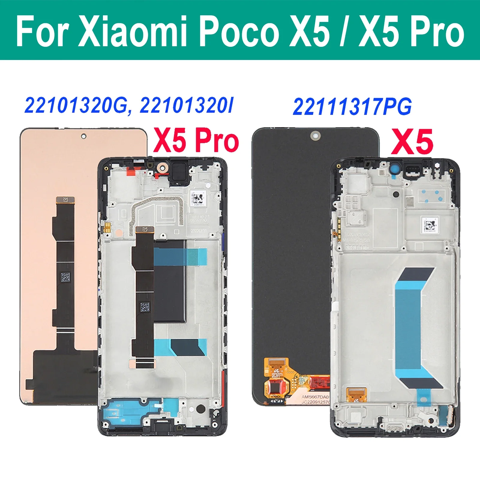 

AMOLED Original For Xiaomi Poco X5 Pro 22101320G 22101320I LCD PocoX5 22111317PG Display Touch Screen Digitizer Assembly