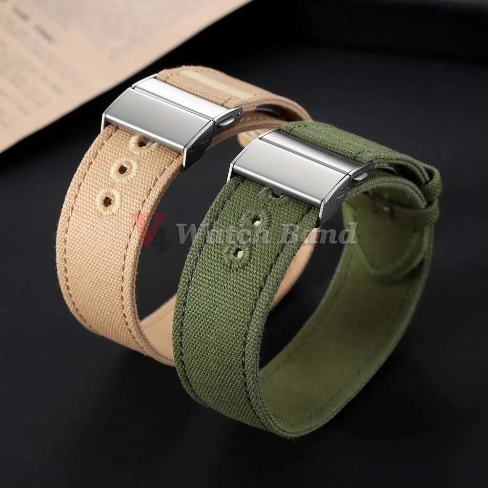 Sport Nylon Canvas Strap with Folding Buckle - One Piece Bracelet Design