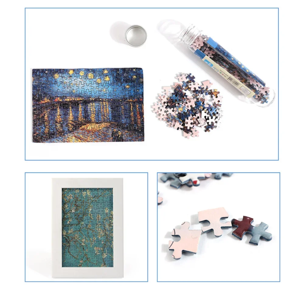 Jigsaw puzzles educational puzzles test tube puzzle Mona Lisa Wheat Field Cypress 150 Mini Test Tube Puzzle World Famous Painting Series Travel Puzzle YC-M