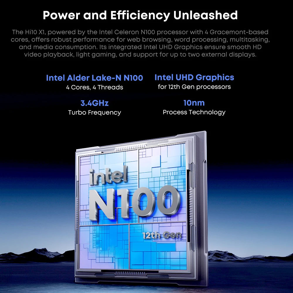 2024 CHUWI Hi10 X1 2 IN 1 Tablet Laptop Intel N100 UHD Graphics 10.1" LCD Screen 8GB DDR5 256GB SSD Tablets Windows 11 Wifi6 3