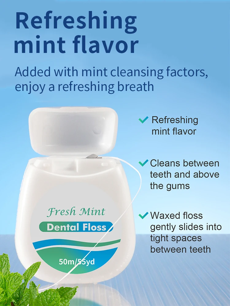 White Mint Dental Floss Roll Ultra-Fine Household Light Luxury Portable Mini Storage Box 3pcs