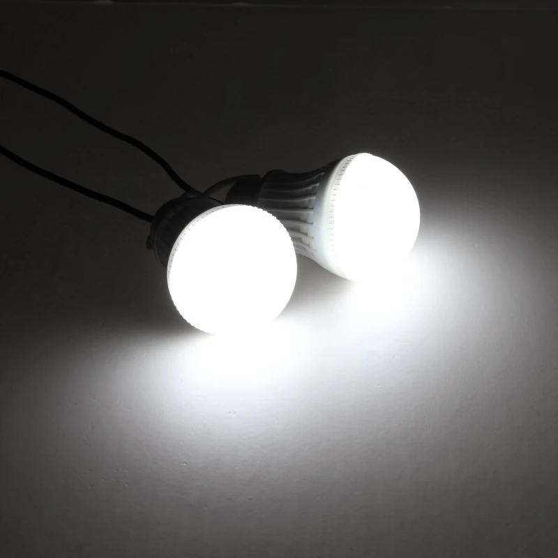 3W Solar Panel Emergency Light Kit Solar 4 Heads USB Charger Cable with 2 LED Light Bulb for Outdoor Camping Travel Lighting