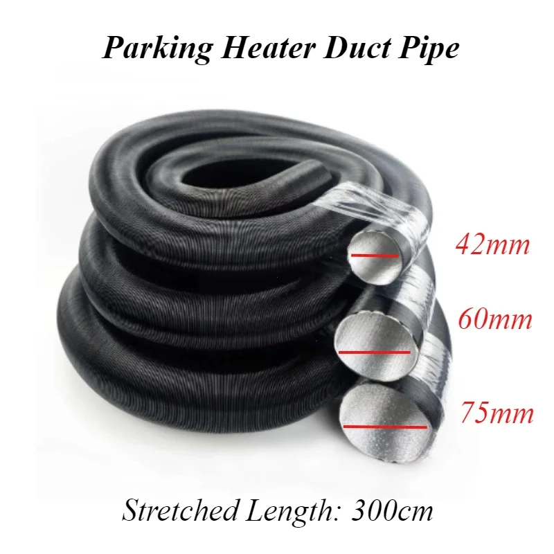 Parking Heater Duct Ducting Pipe Hose 300cm Black For Webasto Eberspacher Heater Car Camper M7K1