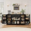 54" Buffet Cabinet with Storage, Modern Kitchen Buffet Sideboard with Drawer, Wood Coffee Bar Cabinet with Adjustable Shelves 1