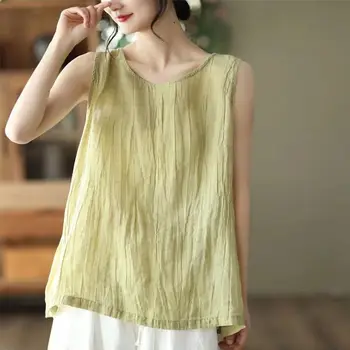 Abbigliamento Estivo Elegante per Donne Taglie Forti, Tinta Unita, Cotone e Lino, Traspirante e Comodo, Stile da Ufficio