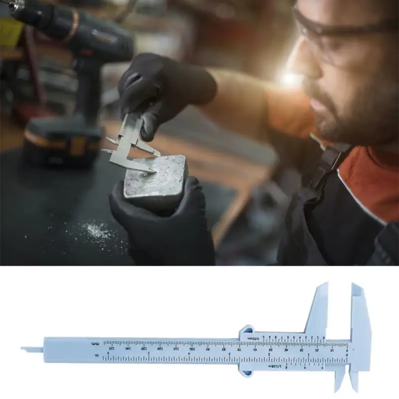 Description Picture 3 of item0-150mm DIY Tool Woodworking Metalworking Plumbing Model Making Plastic Vernier Caliper Aperture Depth Diameter Measure Tool