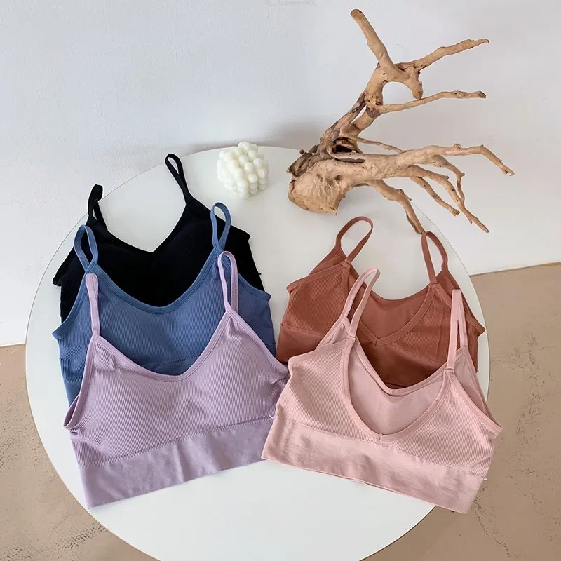 Description Picture 4 of itemWomen's Top Summer Crop Tops Seamless Fitness Underwear Female Tanks Sexy Lingerie Fashion Sports V Back Padded Camisole