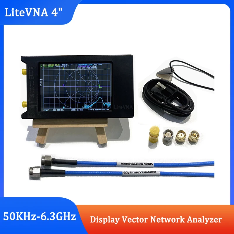 

LiteVNA 64 50KHz ~ 6.3GHz LiteVNA 3.95" Touch Screen Vector Network Analyzer HF VHF UHF Antenna Update of NanoVNA