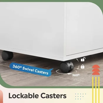 7-Drawer Organization Storage Cabinet Wood Storage Dresser Cabinet With Wheels Cabinets for Living Room Chairs Rotating Bookcase 6