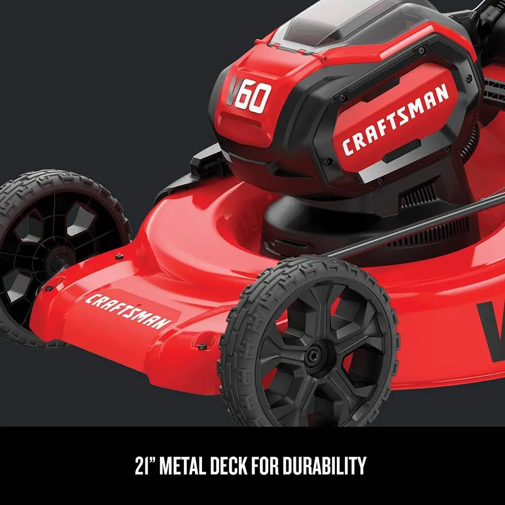 Cordless Lawn Mower 21-Inch Three in one push lawn mower, used for covering, bagging, and side unloading
