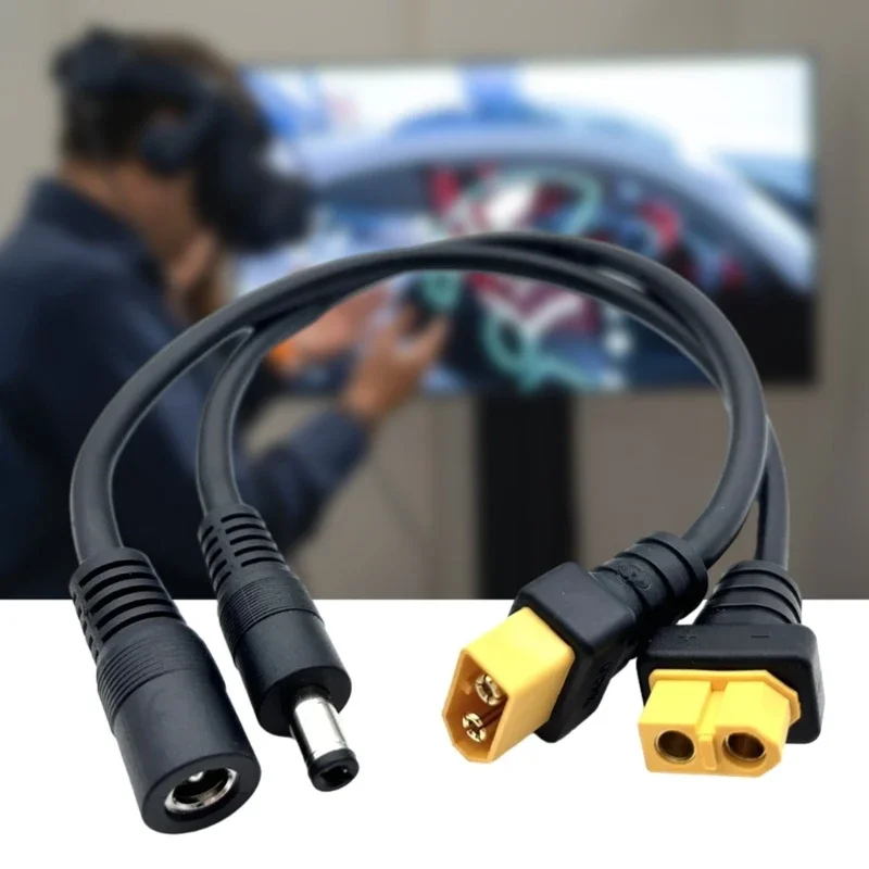 

Разъем XT60/T для кабеля питания DC5,5x2,5 мм длиной 30 см для ремонта мультиротора Fly FPV в полевых условиях Применить E8BE