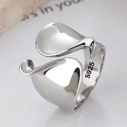 Sterling Silver Minimalist Open Ring for Women - Handmade Allergy - Resistant Jewelry Gift (Silver)
