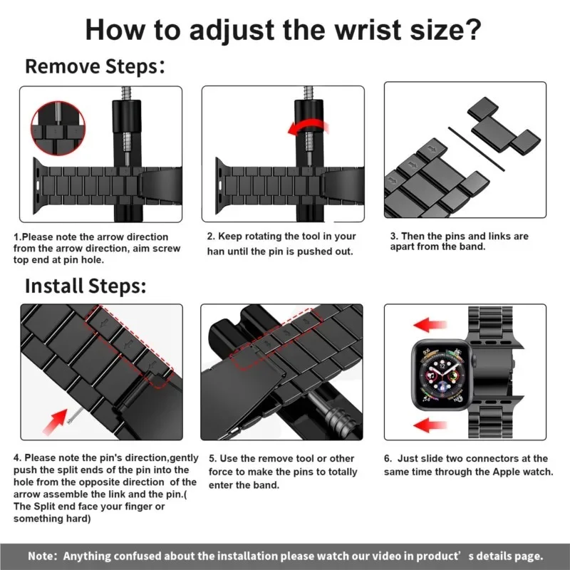 Stainless Steel Metal Watch Strap Bracelet