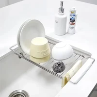 Drain Rack Expandable Over The Sink,304 Stainless Steel Sink Rack,dish Cup Soap Sponge Rag Storage Holder for Kitchen Organizer 1