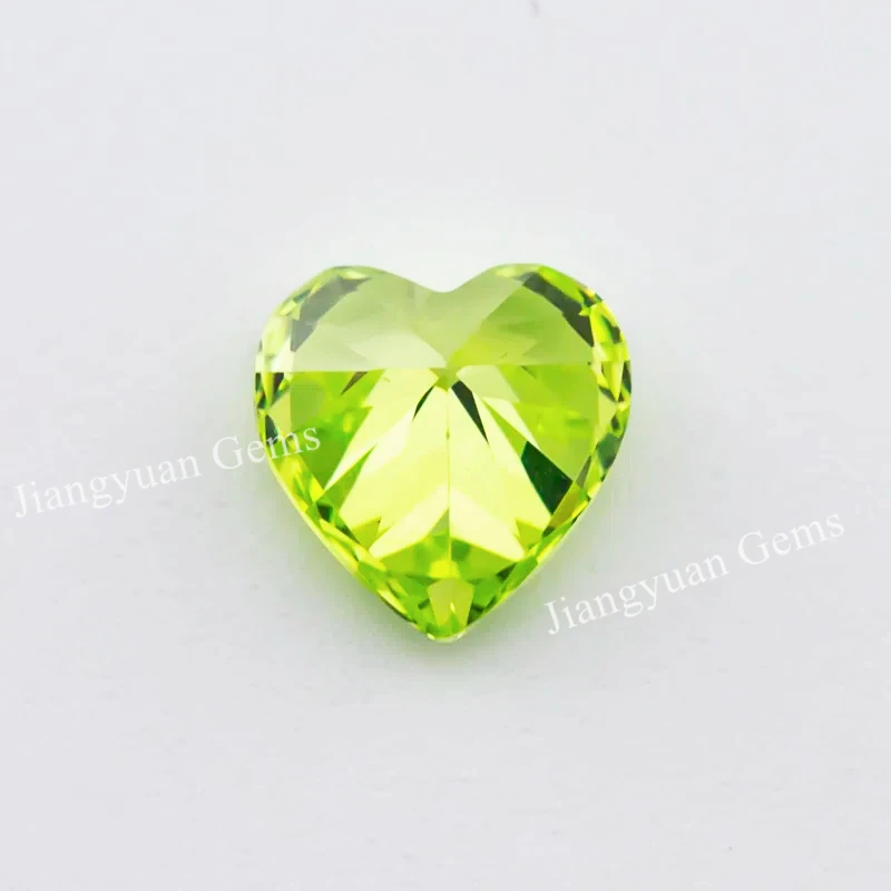 Größe 3x3mm ~ 10x10mm 5A Zirkon Herzschliff Apfelgrüner Zirkonia Stein Lose CZ Synthetischer Edelstein zur Schmuckherstellung – Detail 4