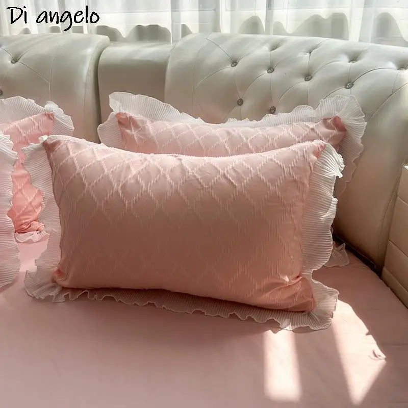 Pink Round Fitted Sheet Thick Cotton Quilting Romantic Round Bed Sheet Bedding Set Mattress Cover Family Home Themed Hotel #/ 6