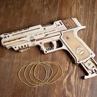Rubber Band Gun Wooden Puzzle Butterfly Knife Folding Knife 3D Three-dimensional Model Toy Boy Puzzle Assembly Cs Prop 1
