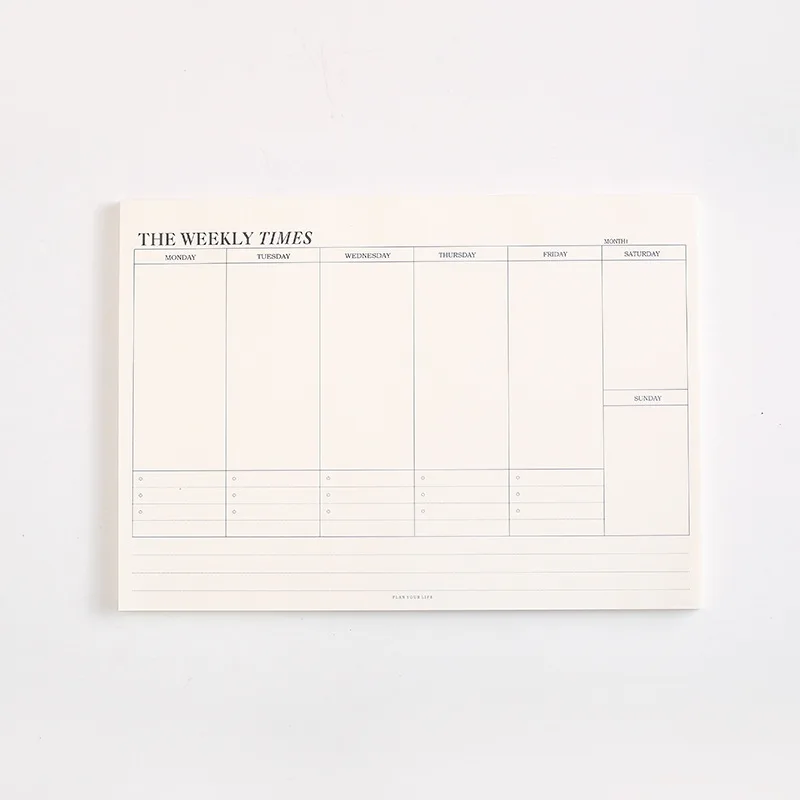 Deluxe Undated Weekly & Monthly Planner Notebook | Elegant Korean Stationery