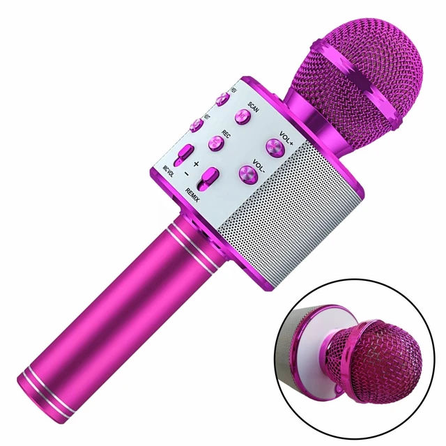 BONAOK Wireless Bluetooth Karaoke Microphone, 3-in-1 Portable Handheld Mic  Speaker Machine for All Smartphones,Gifts to Girls Kids Adults All Age