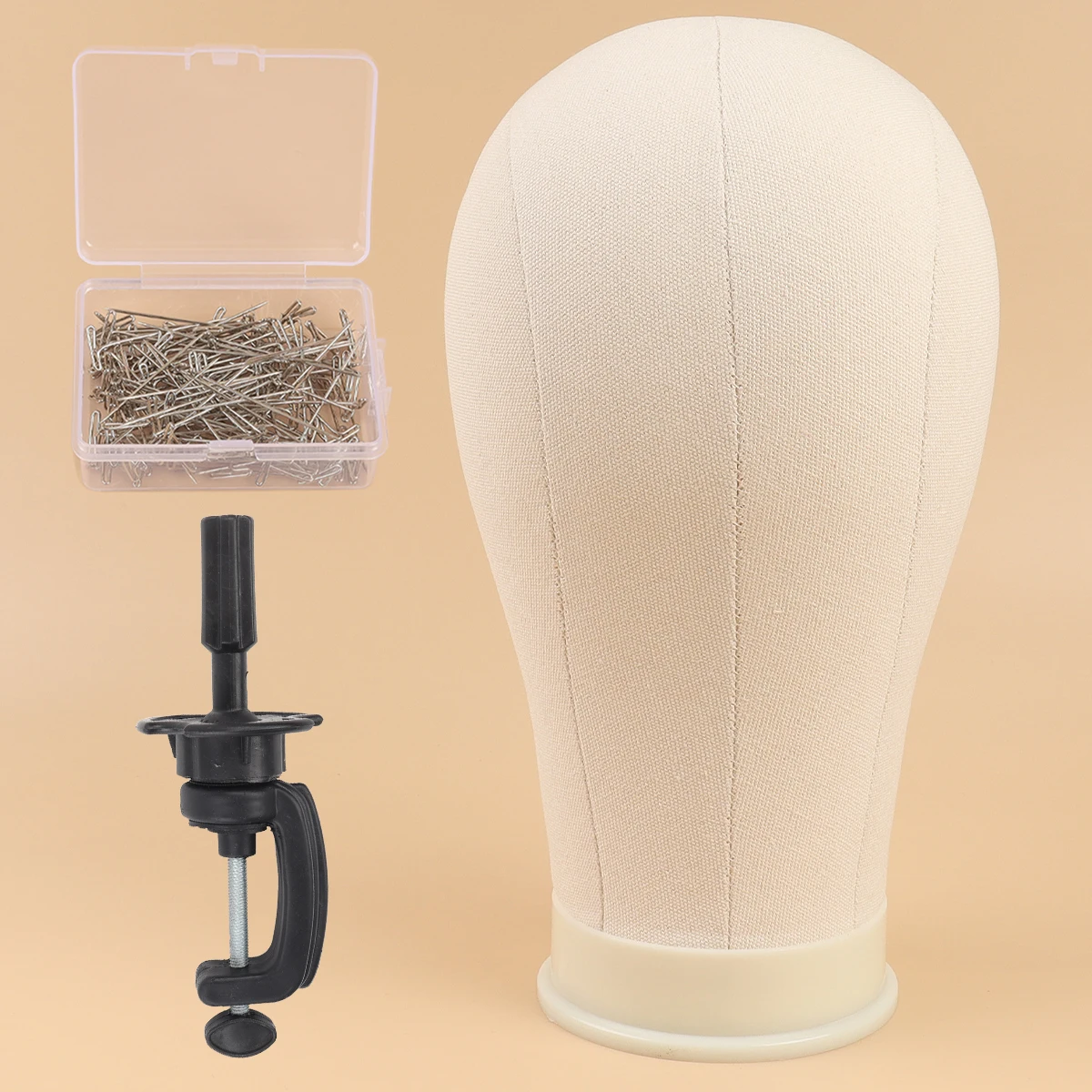 Training Mannequin Head Canvas Block Head Display Styling Mannequin Manikin WigTripod Stand Free Get T Pins Wig Install Kit