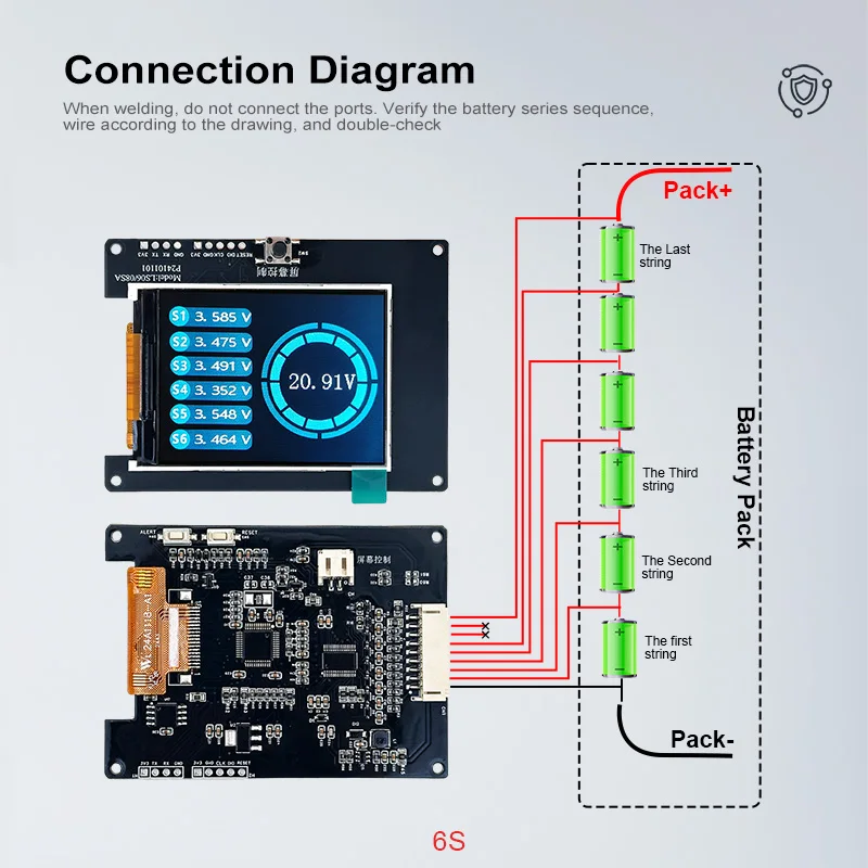 6S LTO/Lithium/Lifepo4 Battery volatge tester 8S 24v battery voltage checker wit