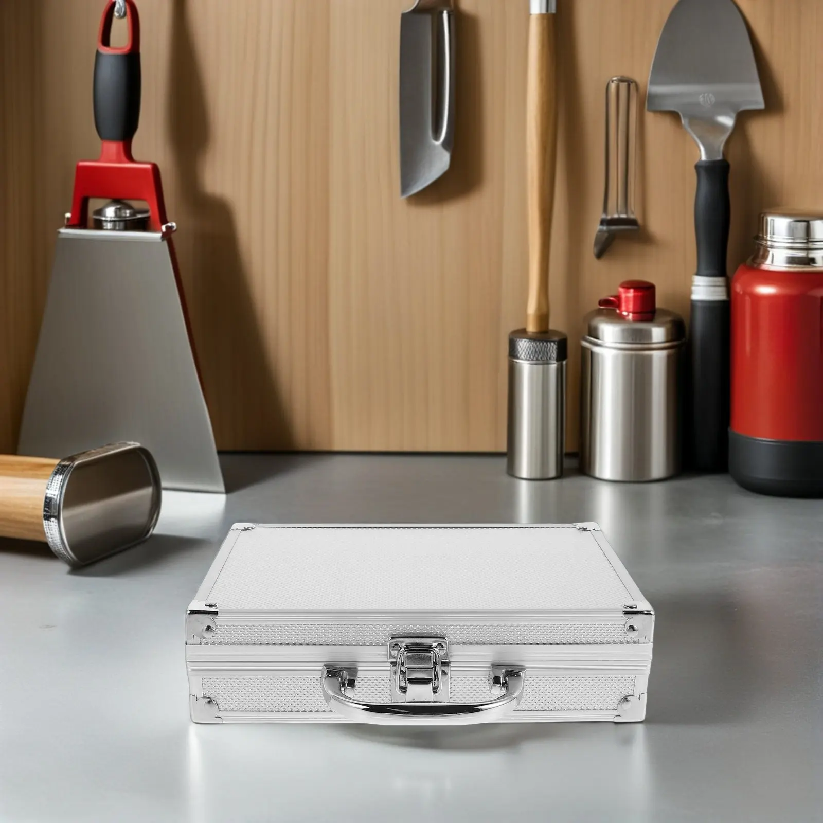 알루미늄 합금 도구 상자 기계공을 위한 인체공학적 손잡이가 있는 대용량 충격 방지 도구 보관 케이스 전기 도구