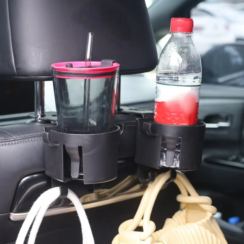 Multifunctional Car Seat Hook Organizer Headrest Hook with Cup Holder for Purse Bag Phone Back Seat Gap Filler Car Accessories
