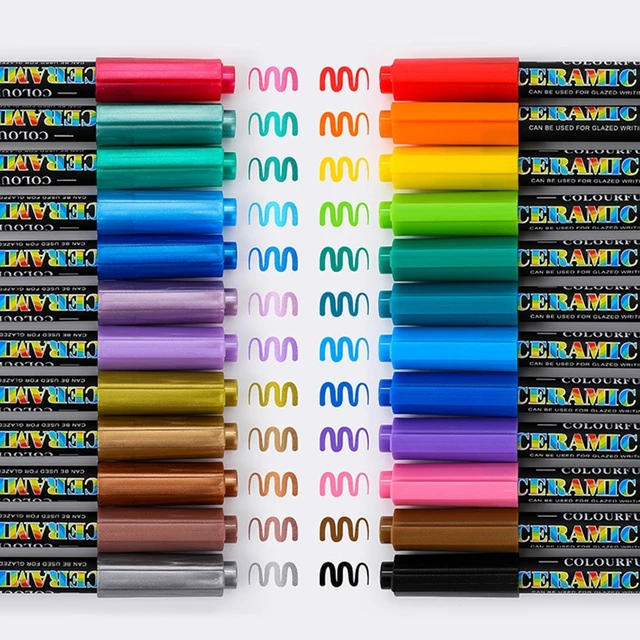 Lot de 24 crayons acryliques pour pierres imperméables - Série de couleurs  spéciale pour peinture sur pierre