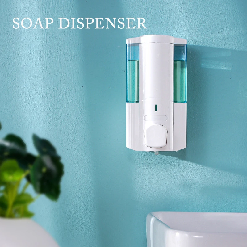 

350ml Manual Soap Dispenser Refillable Wall Mounted Hand Soap Dispenser for Bathroom Kitchen Hotel Plastic Shampoo Container