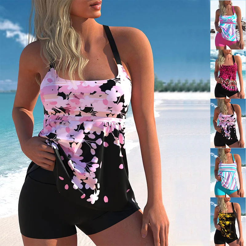 

2023 Summer Regular Tankini New Design Printed Women's Swimwear Two Piece Swimwear Bikini Set Beach Wear Swimwear Swimwear Set