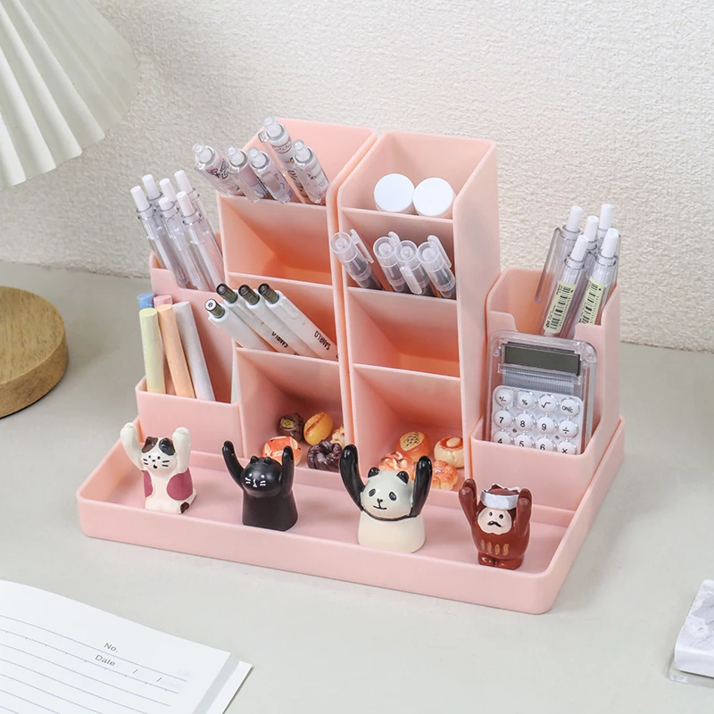 Pen holder stationery organizer Pen Pencil Holder Desk Cute Stationery Home Office School Craft Art Supply Accessory Crayon Caddy Box Organizer Storage
