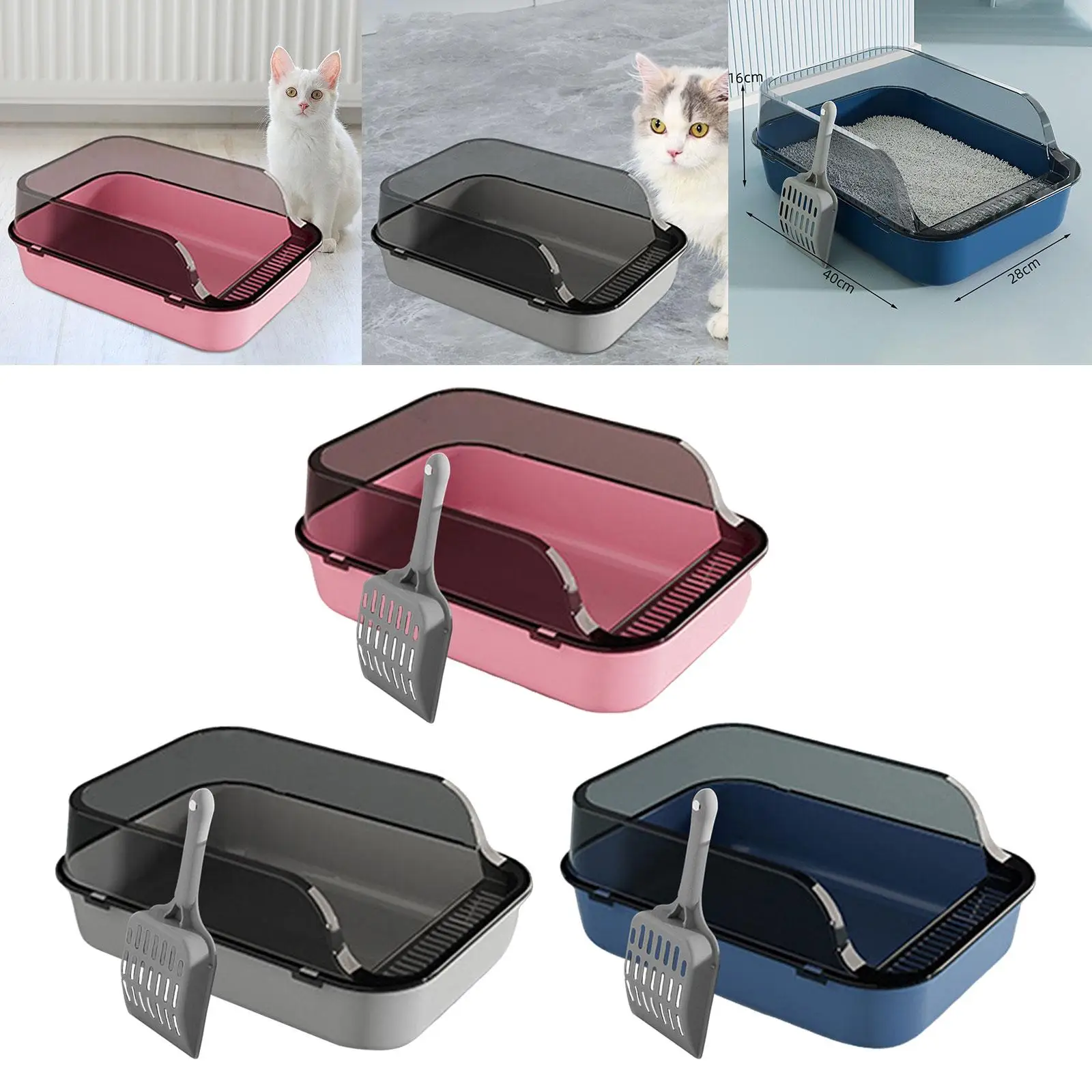 Portable Cat Litter Box with Detachable Design for Simple Cleaning