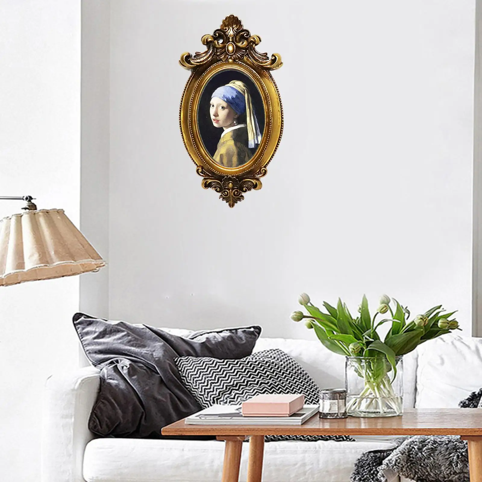 Antique Gold Photo Frame Wall Hanging Baroque Picture Holder Home Decor Wall Mounted Baroque Photo Holder Table Ornament - Image 6