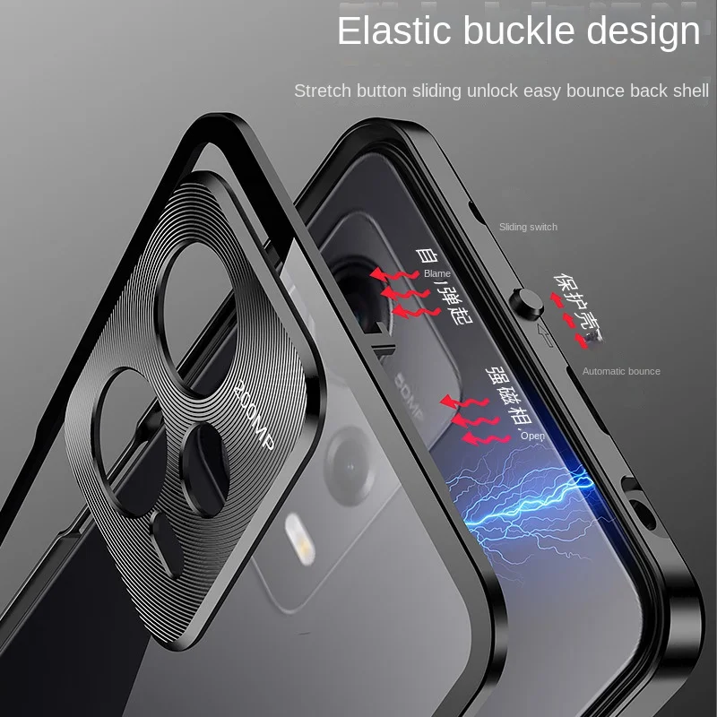 Metal Bumper with Clear Back Tempered Glass Hard Cover Case For Xiaomi Poco X5 Pro PocoX5Pro 5G with Metal Camera Lens Protector