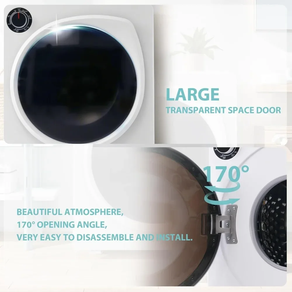 Portable Clothes Dryer 1350W, Compact Dryer for laundry with 5 Drying Modes, 2.6 Cu.ft Front Load Dryer Machine 4