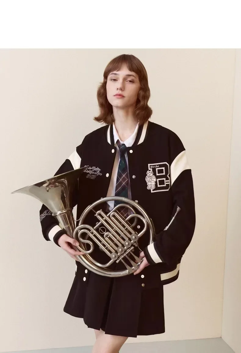 

Cotton Jackets For Women , JK Preppy Style Baseball Coat , Letter Embroidery Loose Clothes , Vestidos Para Mujer, Traf,