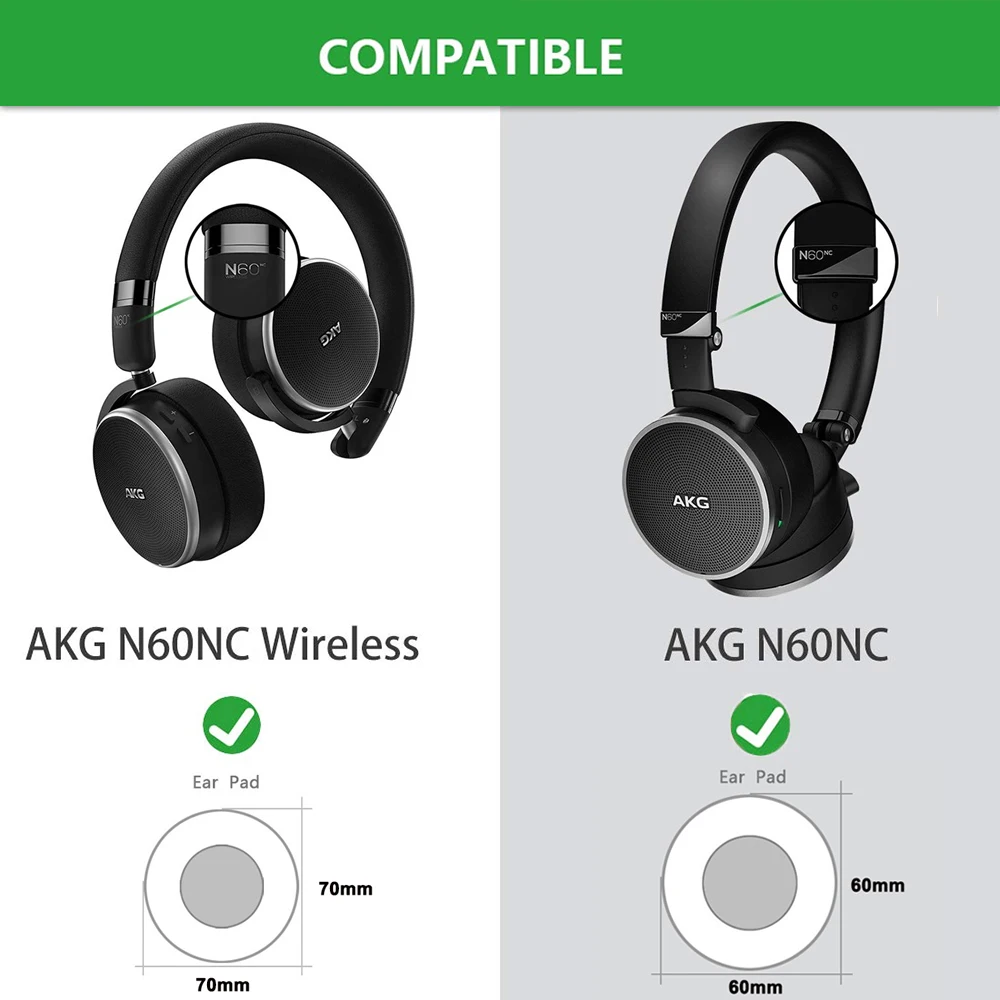 AKG N60NC Wired Wireless BT Headphones ear pads cushion foam cover