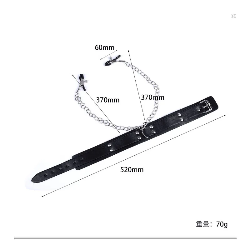 BDSM Leather Choker Collar Nipple Breast Clamp Clip Chain Couple Slaves Adult Sex Toys Butterfly Style Couples Games nipple clips sex toys