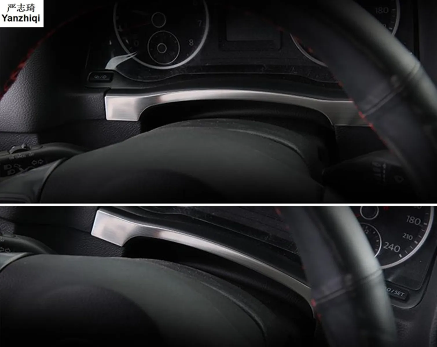 

Бесплатная доставка приборной панели из нержавеющей стали блестки приборной панели Стикеры для украшения стайлинга автомобиля для VW Volkswage Tiguan mk1 2010-2017