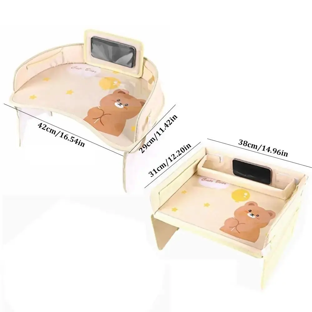 Waterproof Cartoon Baby Car Seat Tray Rabbit Bear Kids Toy Holder Desk Dining Tray Ox Cloth Car Tray Table Car Storage Organizer