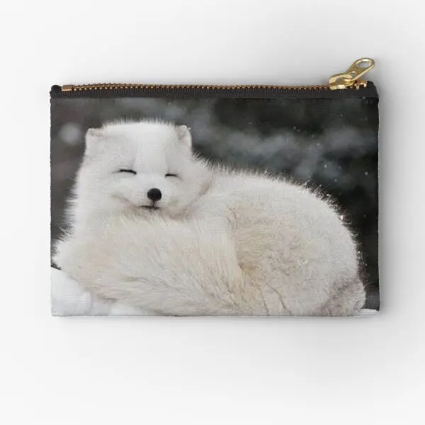

Snow Fox Have Good Sleep Zipper Pouches Coin Key Packaging Small Cosmetic Socks Women Panties Men Pure Pocket Storage Underwear