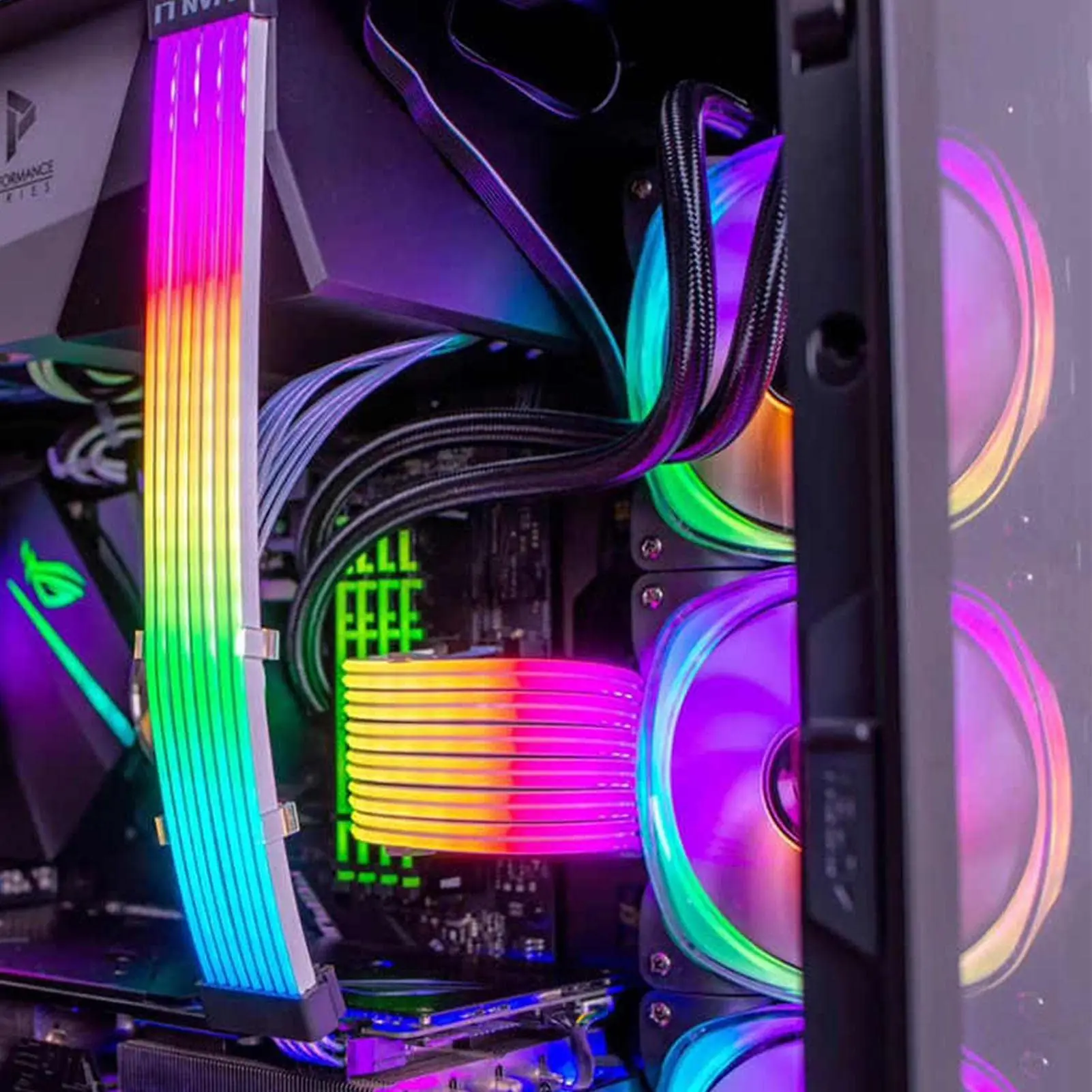 Argb Psu Alimentação Cabo de Extensão 24 Pin Motherboard Placa Gráfica 8-pin Mais 2pin Rgb Glow Cable - Imagem 3