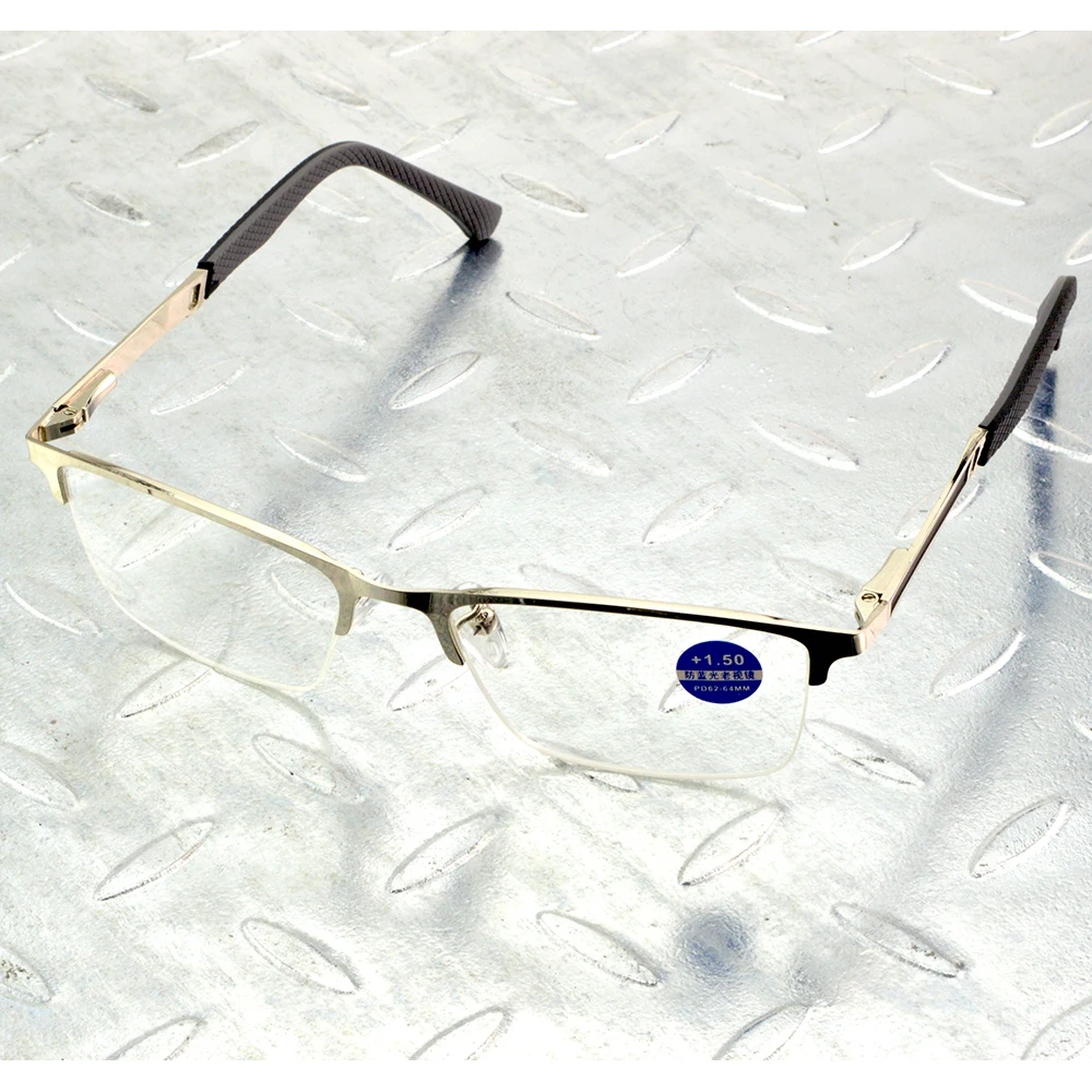 

Business Al-mg Alloy Rectangle Simple Style Light Weight Hinge Exquisite Temples Anti-fatigue Reading Glasses +0.75 To +4