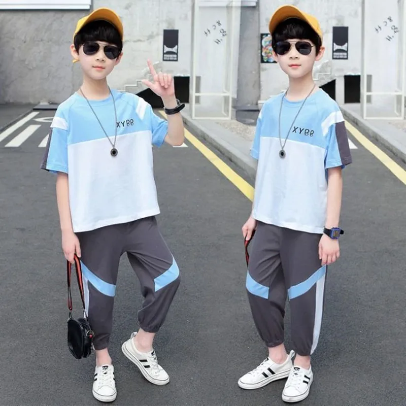 

Sport Suits Teenage Summer Boys Clothing Sets Short Sleeve T Shirt & Pants Casual 3 5 7 9 10 12 13 Years Child Boy Clothes